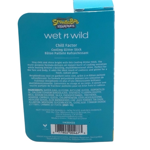 Wet N Wild SpongeBob Limited Edition Chill Factor Cooling Glitter Stick - Picture 4 of 6